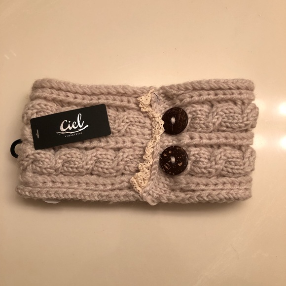 Sweater knit cream headband - Picture 2 of 4